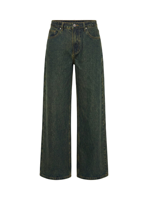 Naylor Mid Rise Wide Leg Jeans Grunge Wash