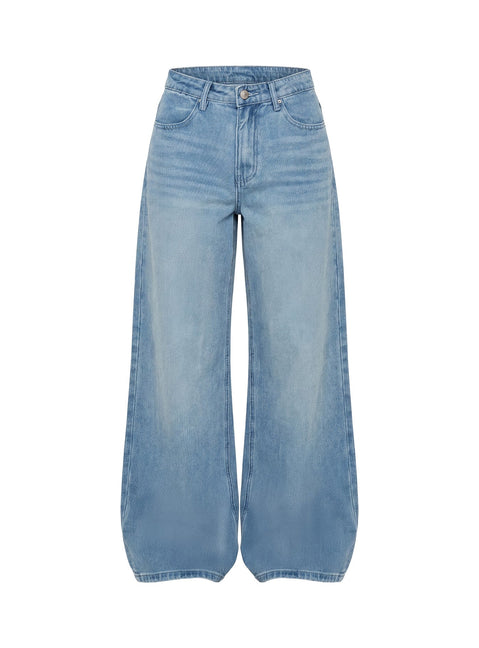 Naylor Mid Rise Wide Leg Jeans Light Blue Wash