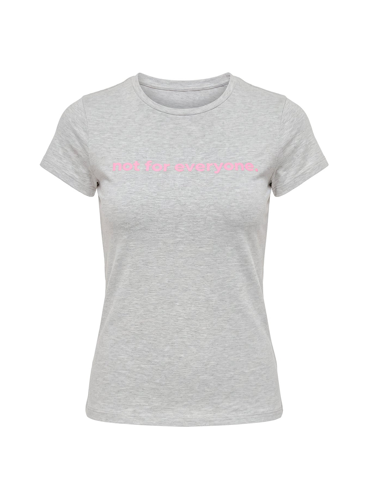 Not For Everyone Graphic Baby Tee Grey Marle / Pink