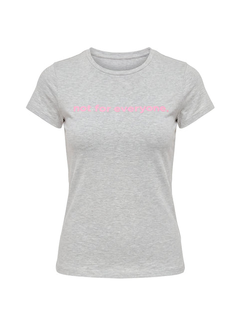 Not For Everyone Graphic Baby Tee Grey Marle / Pink