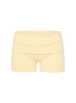 Peak Foldover Micro Shorts Yellow