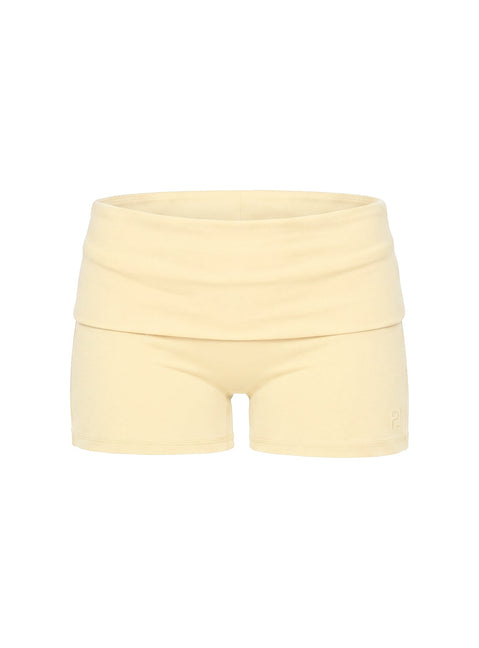 Peak Foldover Micro Shorts Yellow
