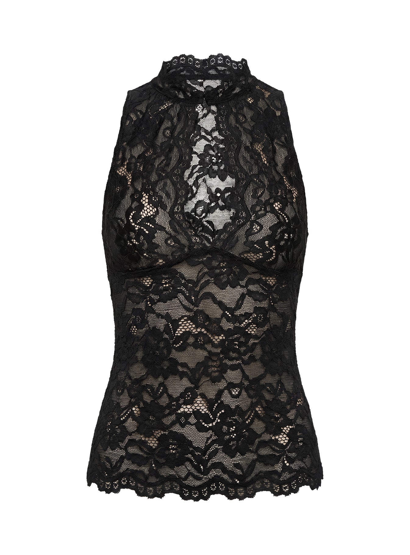 Quinbie Lace Sleeveless Top Black