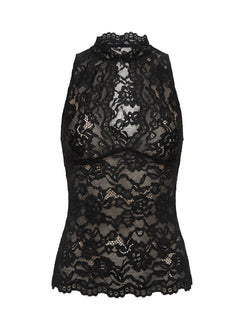 Quinbie Lace Sleeveless Top Black