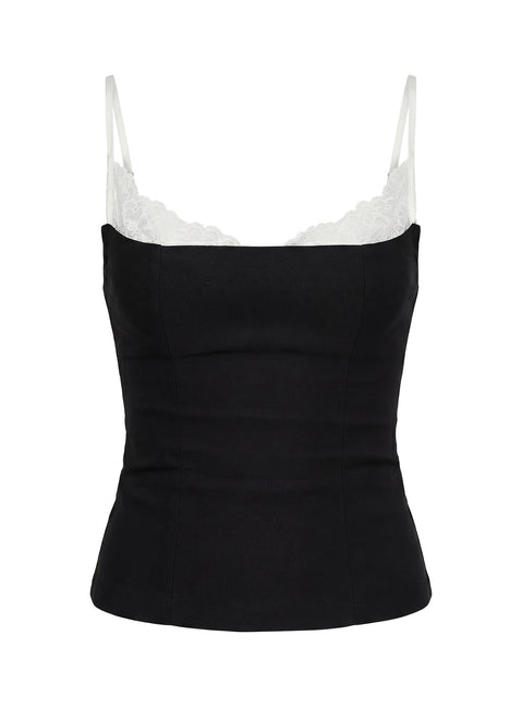 Renaissance Corset Lace Top Black / White