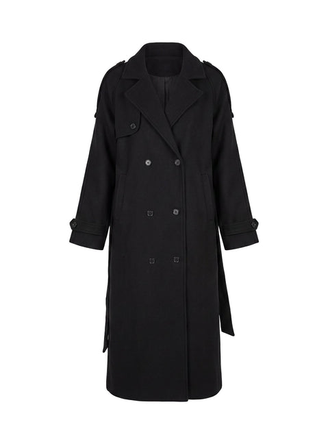 Rylanne Longline Trench Coat Black