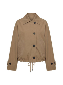 Sandria Cropped Trench Coat Beige