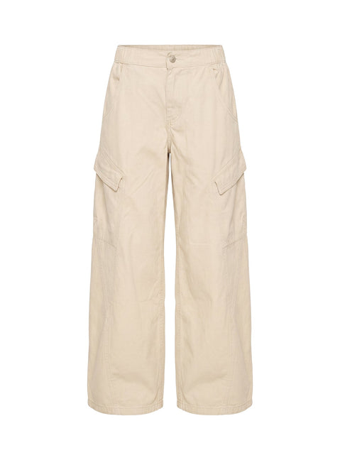 Selective Memory Low Rise Wide Leg Cargo Pants Cream