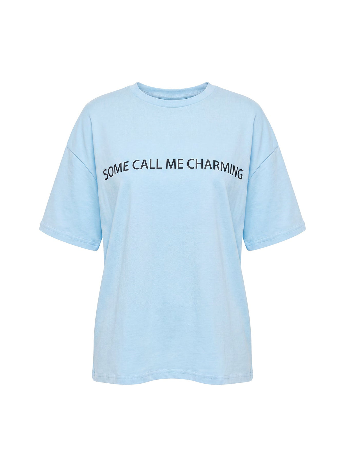 Some Call Me Charming Oversized Graphic Tee Light Blue