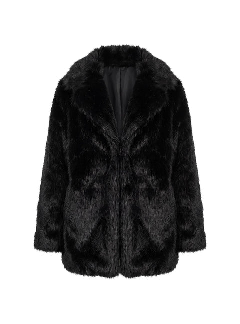 Super Trouper Faux Fur Jacket Black