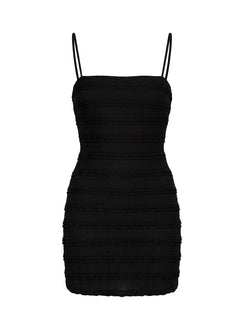 Sylvana Textured Mini Dress Black