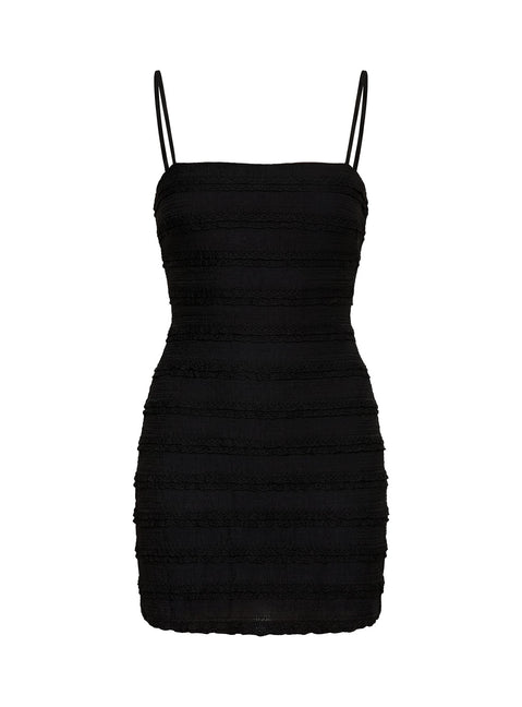 Sylvana Textured Mini Dress Black