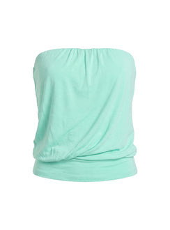 Taleisa Gathered Drape Strapless Top Aqua