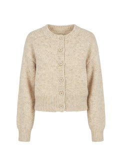 Trevonn Button Up Knit Cardigan Beige