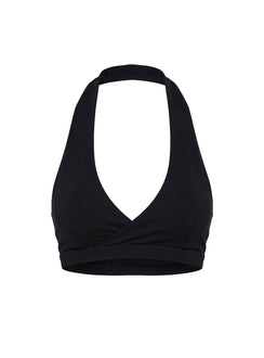 Lock In Active Halter Crop Top Black