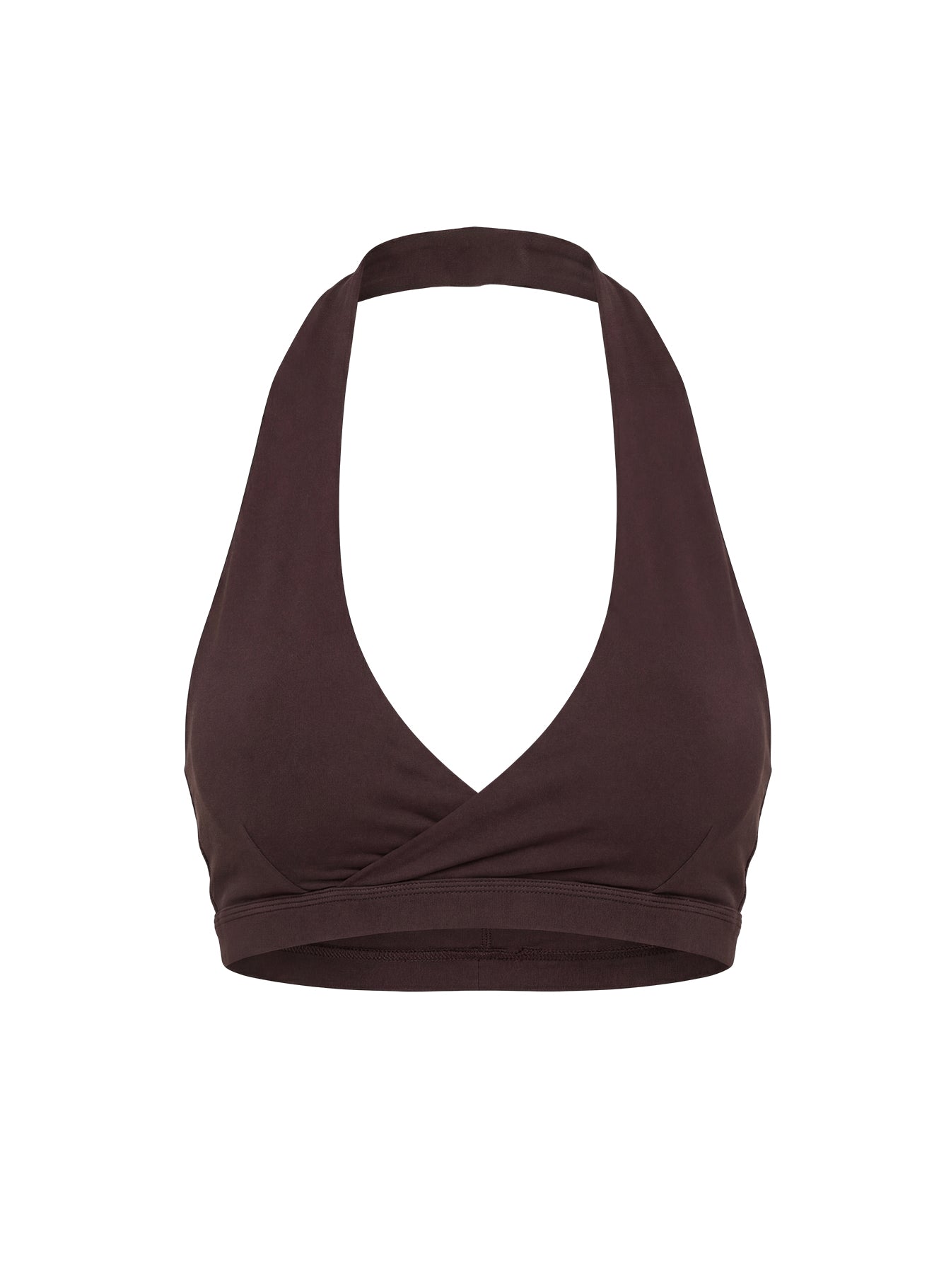 Lock In Active Halter Crop Top Brown