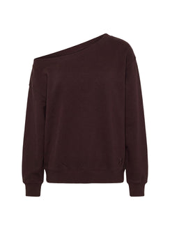 Highlighting the Wellness Off The Shoulder Jumper Brown in women's jumpers with off shoulder detail Princess Polly