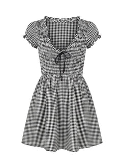 Wescott Gingham Playsuit Black / White Petite