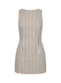 Yumiko Romper Brown Stripe