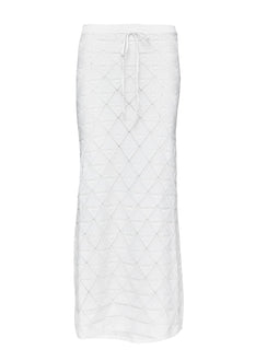Giulia Knit Maxi Skirt White Curve
