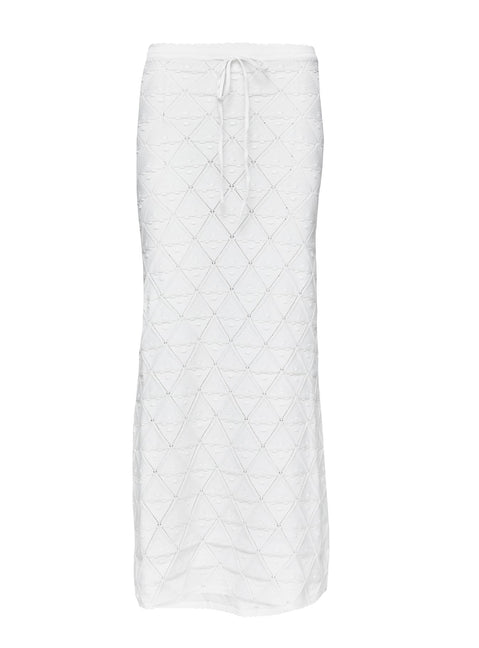 Giulia Knit Maxi Skirt White Curve