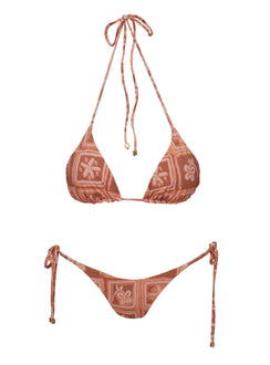 Glora Tie Side Bikini Bottom Rust / Pink