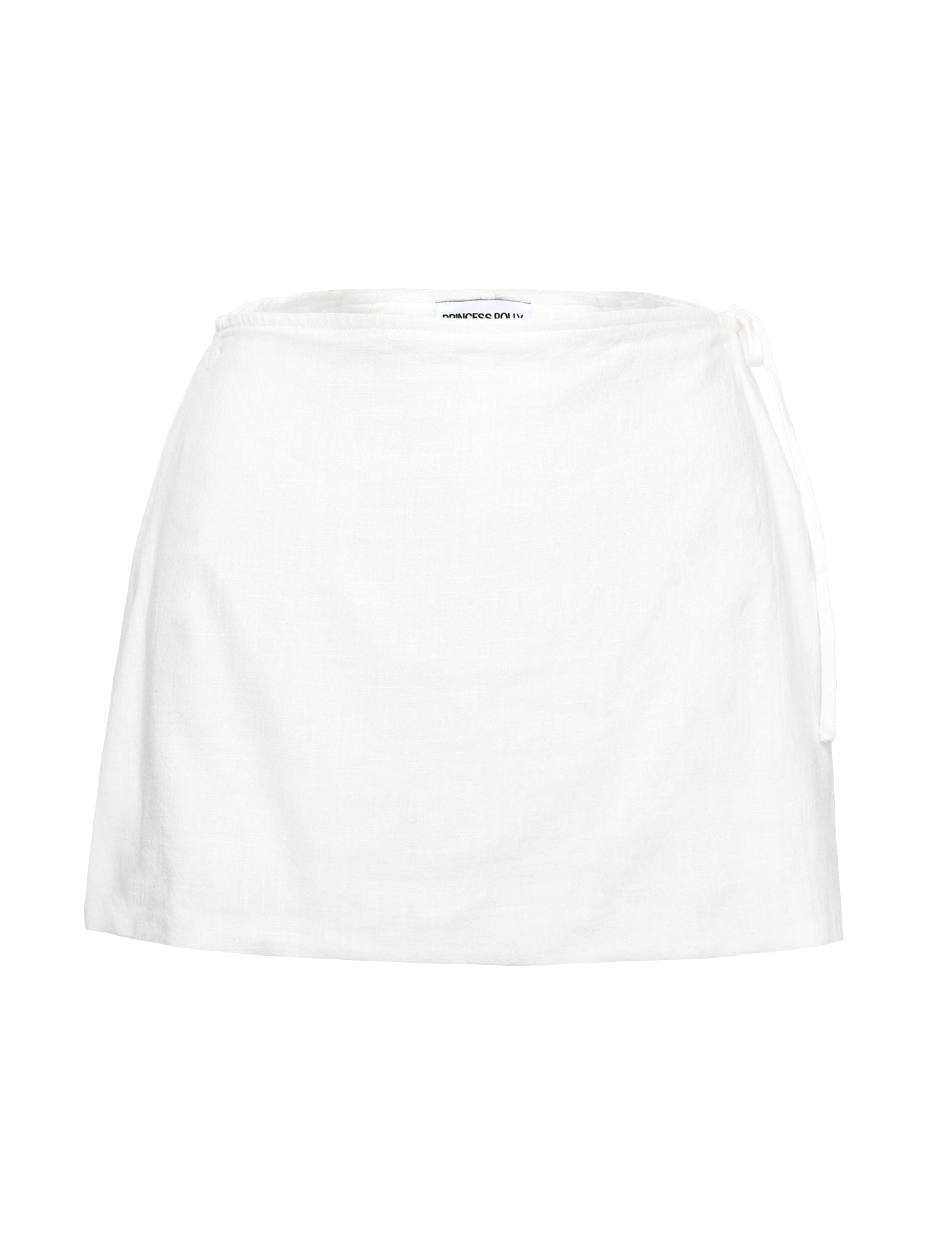 product Princess Polly Gulliver Tie Side Mini Skort White Petite High Waisted Shorts 