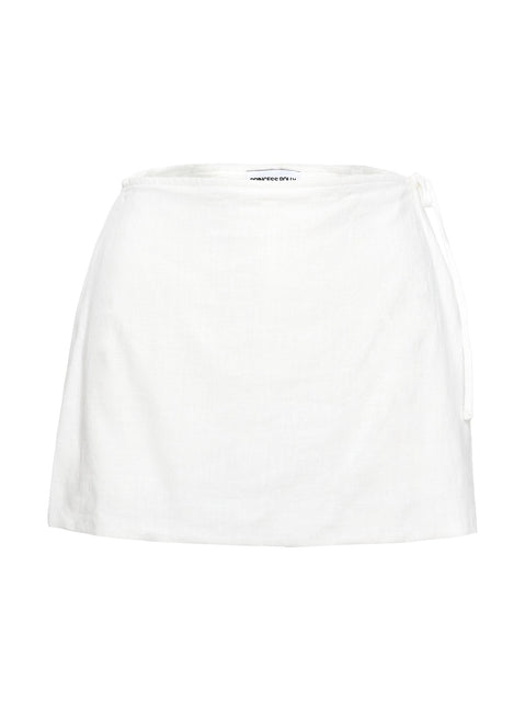 product Princess Polly Gulliver Tie Side Mini Skort White Petite High Waisted Shorts 