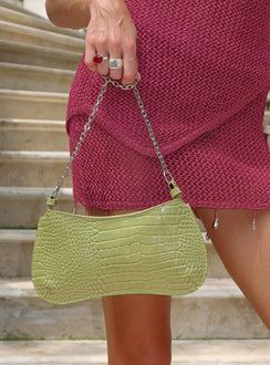 Gwynne Faux Leather Shoulder Bag Green