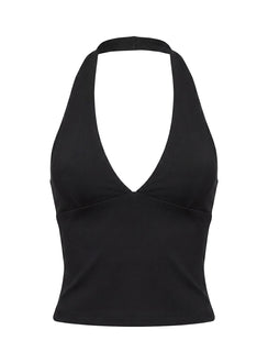 Habitual Active Longline Plunge Neck Tank Top Black