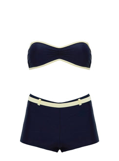 Heida Bandeau Bikini Top Navy / Yellow