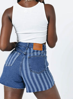 Hollie Striped Denim Shorts