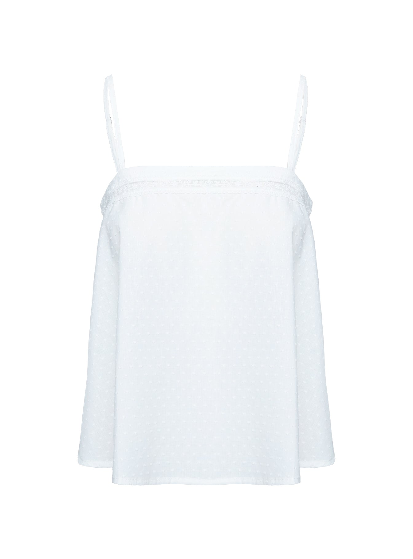 Invisible String Lace Sleep Top White