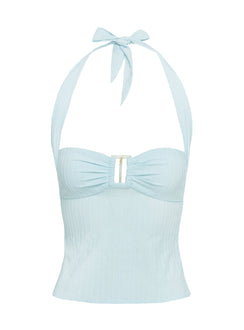 product Princess Polly Isabetta Halter Top Aqua Sleeveless Sweetheart 