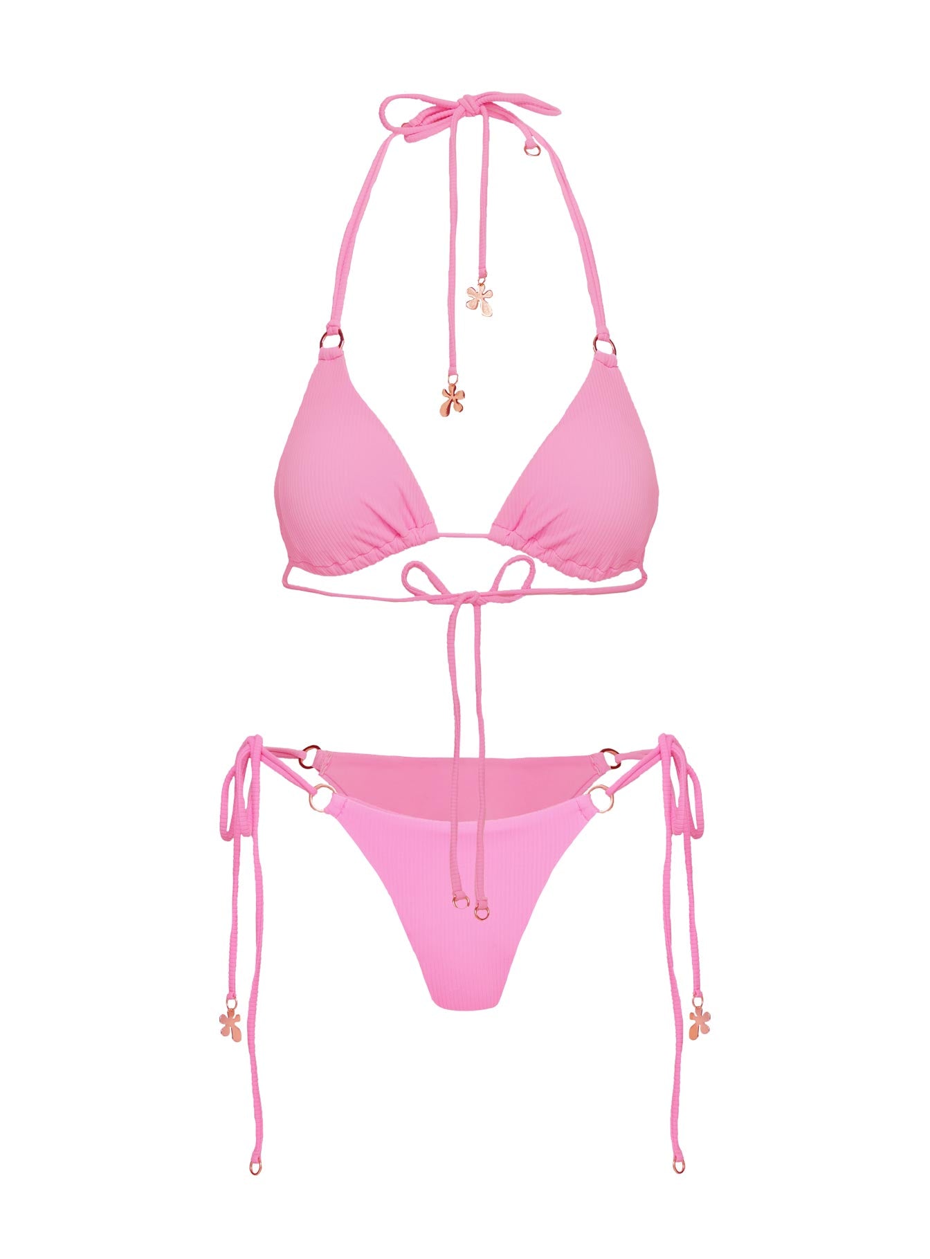 Ivette Triangle Bikini Top Pink