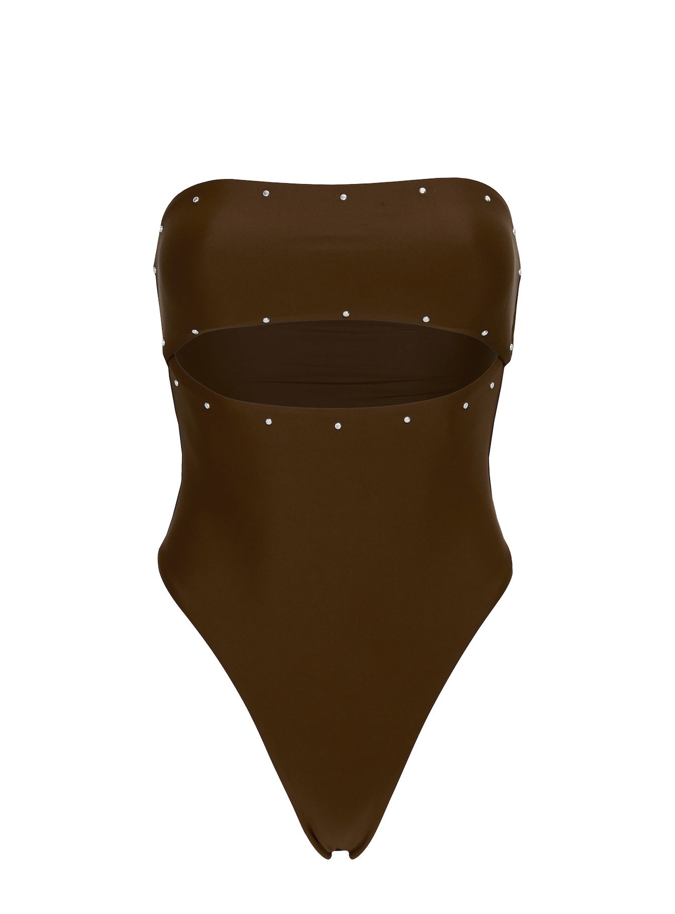 Imika Keyhole Stud One Piece Bikini Brown