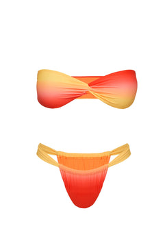 Summer Season Ruched Side Bikini Bottoms Orange Ombre