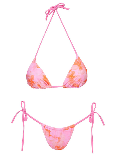 Jenner Triangle Bikini Top Pink Floral