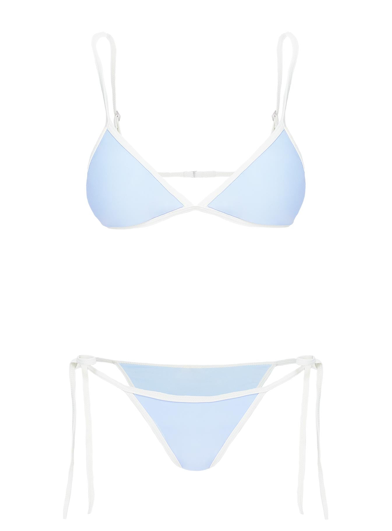 Jessie Adjustable Triangle Bikini Top Blue / White