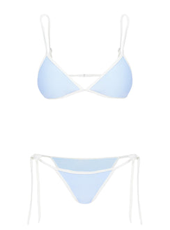 Jessie Adjustable Triangle Bikini Top Blue / White