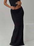 Black knit maxi skirt Trimming detail, elasticated waistband&nbsp;