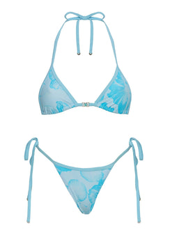 Jania Triangle Bikini Top Blue Floral