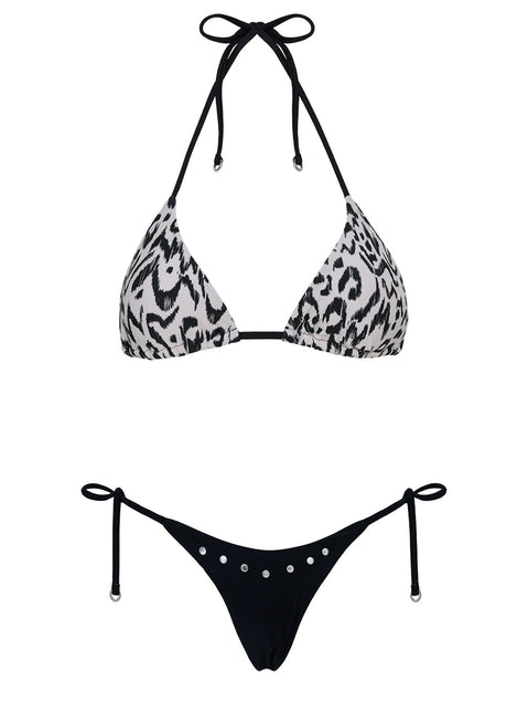 Jenner Triangle Bikini Top Mono Zebra