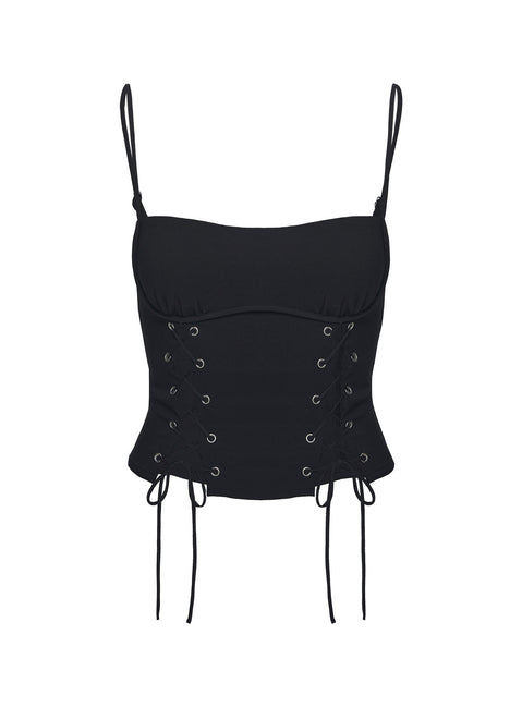 product Princess Polly Kiss And Tell Top Black Sleeveless Square Neck 