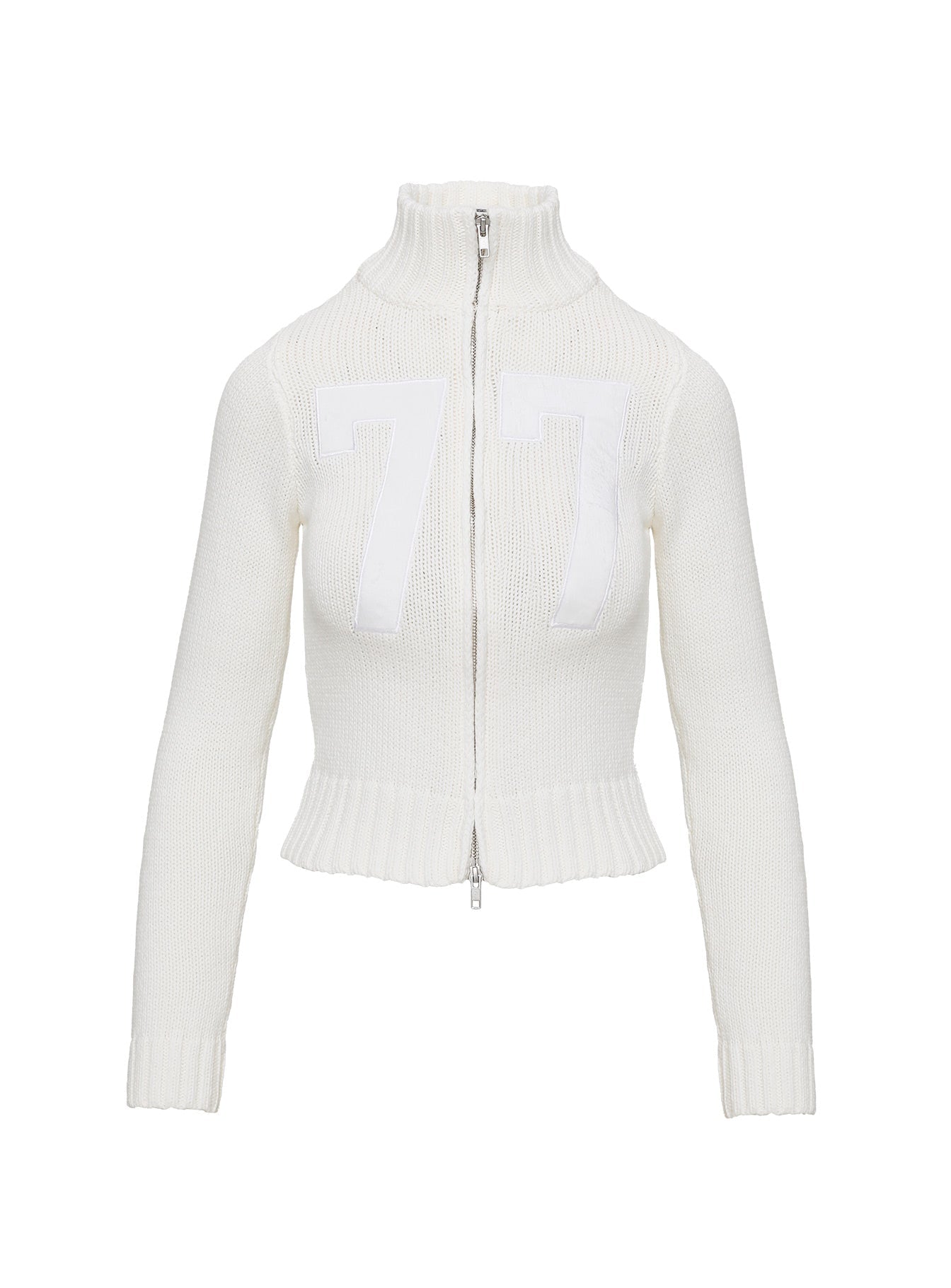 Nylah Zip Up Knit Jacket White