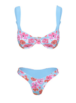 Kosette Balconette Bikini Top Floral Blue