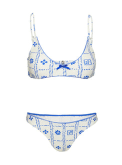 Kursti Bralette Bikini Top Blue / White
