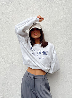 Lake Tahoe Crewneck Sweatshirt Grey Princess Polly  regular 