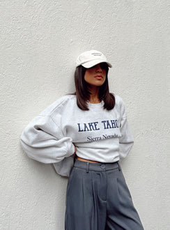 Lake Tahoe Crewneck Sweatshirt Grey Princess Polly  regular 
