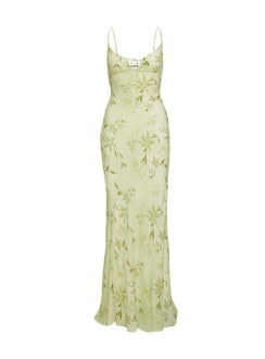 Lauraline Maxi Dress Green / Floral Petite